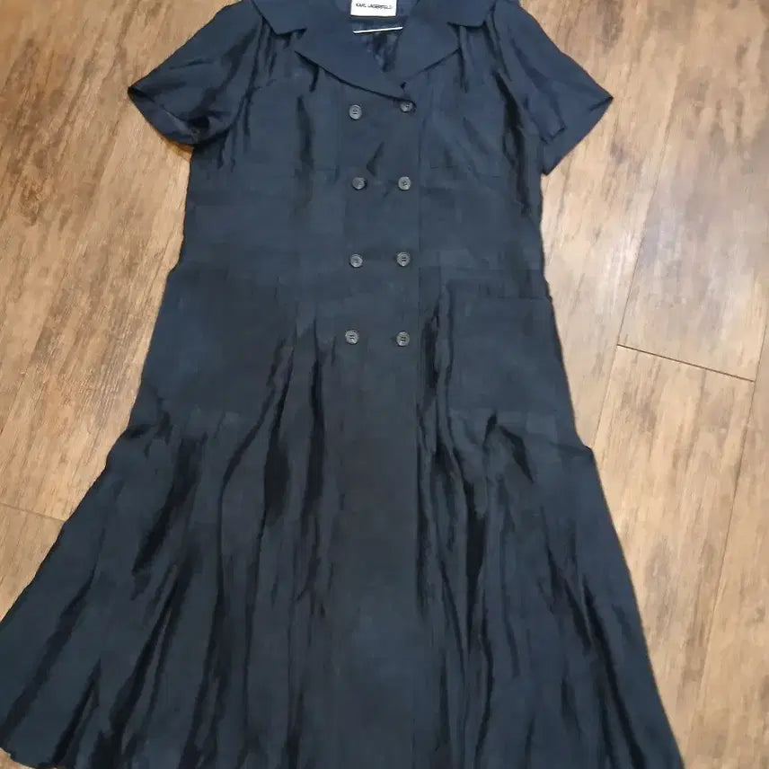 [BUNJANG] Karl Lagerfeld Women's Navy Double-Button Flare Midi Dress / 칼 라거펠트 여성 원피스 네이비