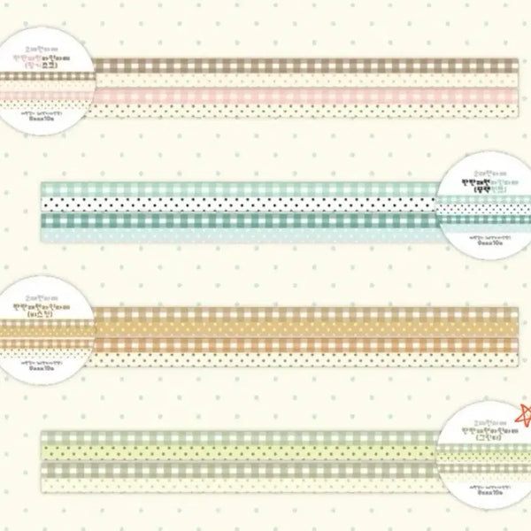 [BUNJANG] LogiSticker Half & Half Pattern Washi Tape (Green Tea) / 로지스티커 반반패턴마테(그린티)
