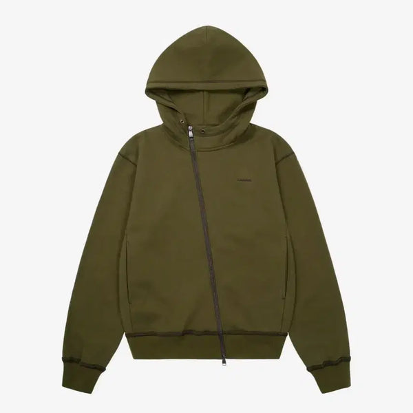 [BUNJANG] Acam Oblique Zippered Cotton Zip-Up Hoodie - Size 1 / 아캄 후드집업 Oblique Zippered Cotton Zip-Up 1