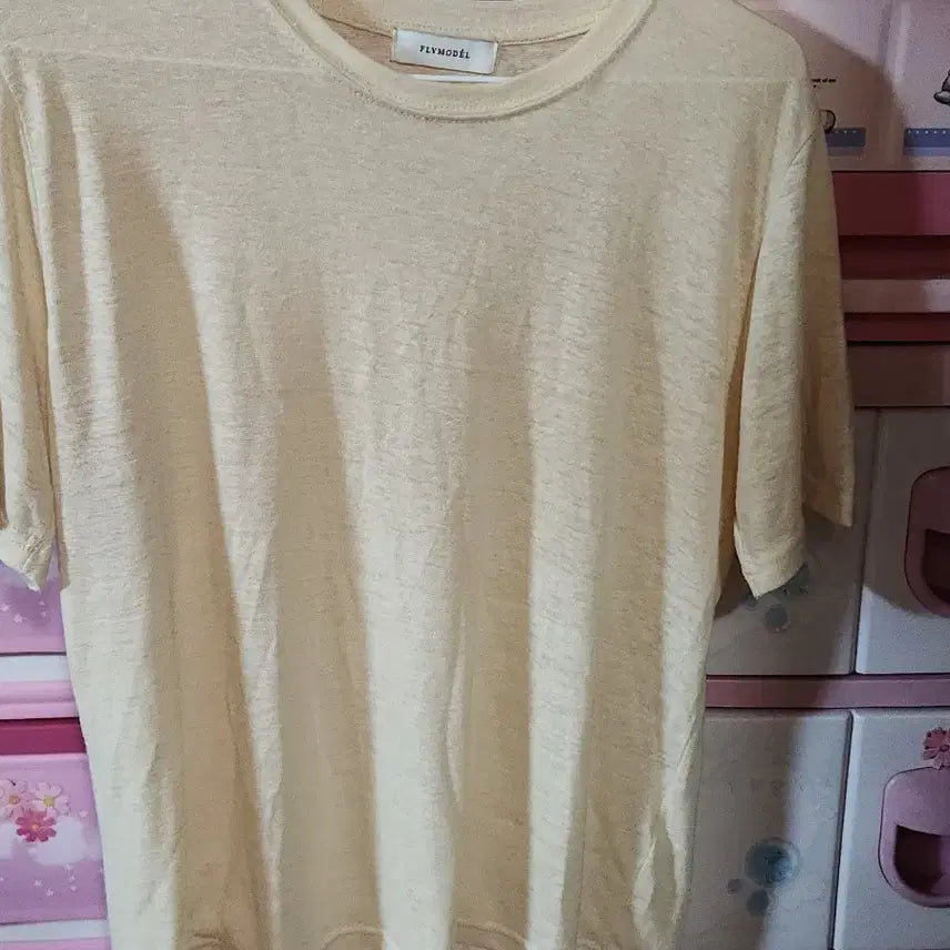 [BUNJANG] Flymodel Basic Short Sleeve T-Shirt Yellow / 플라이모델 반팔 티셔츠 옐로우세탁완료 입으면이쁨