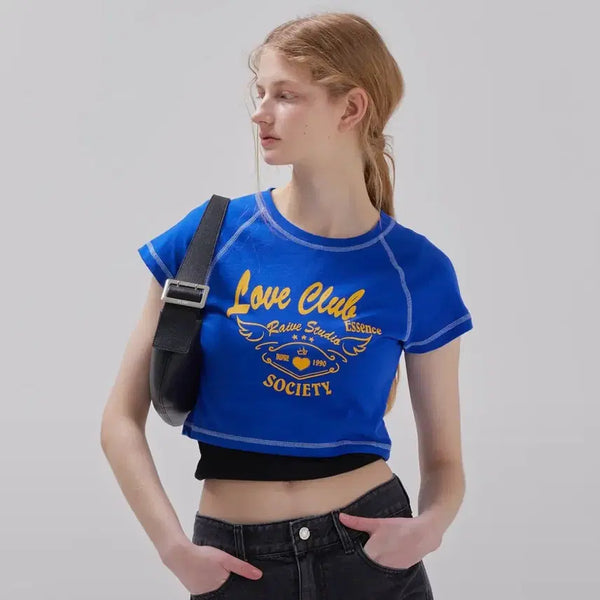[BUNJANG] RAVE STUDIO Crop Top Blue / RAVE STUDIO 크롭티 블루