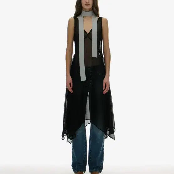 [BUNJANG] Partimento Women Sheer Unbalance Layered Dress / 파르티멘토 우먼 sheer unbalance layered dress