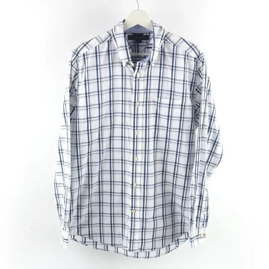 [BUNJANG] Tommy Hilfiger Blue Check Casual Shirt Size S/P (Fits approx. 100) / 100 / 타미힐피거 블루 체크 캐주얼 셔츠 / P025 -303