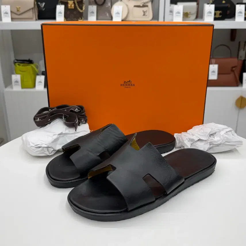 [BUNJANG] Hermes Calfskin Izmir Slippers / [42] 에르메스 카프스킨 이즈미르 슬리퍼
