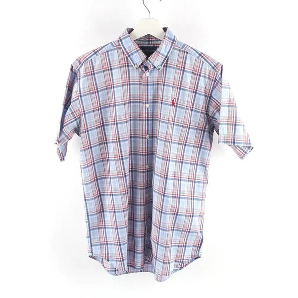 [BUNJANG] Polo Ralph Lauren Men's Short Sleeve Light Check Shirt L / L / 폴로 랄프로렌 라이트 체크 남성 반팔 셔츠 / P025 -304