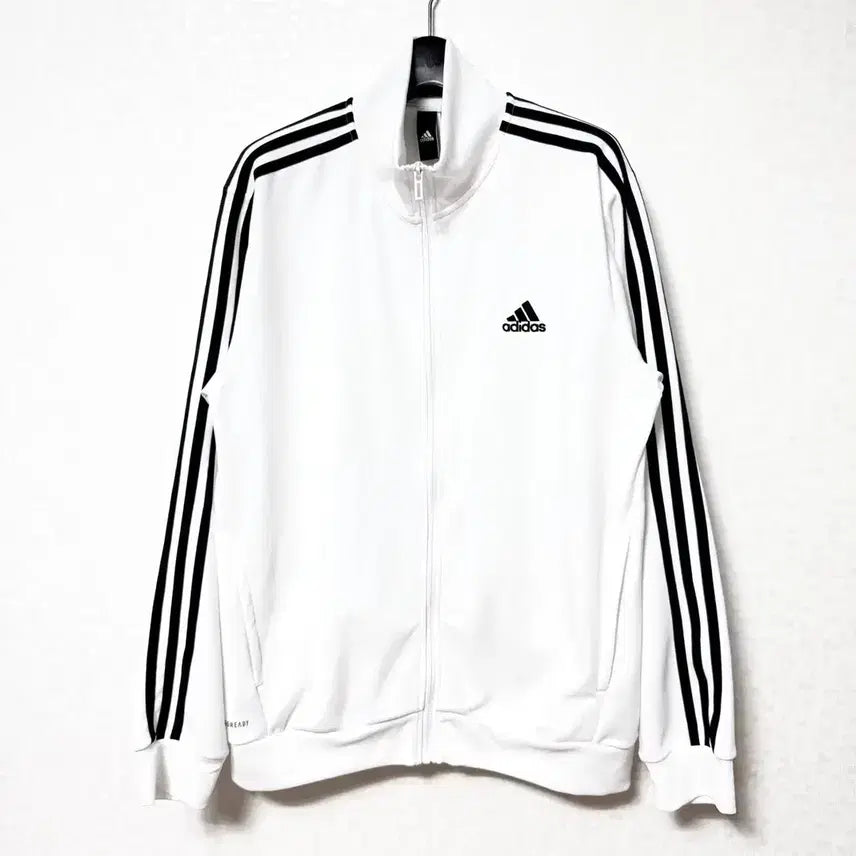 [BUNJANG] Adidas 3-Stripes Full-Zip Track Jacket White/Black / [L,100]아디다스 삼선 집업 져지 자켓 흰검