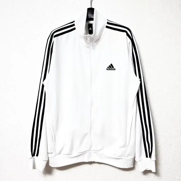 [BUNJANG] Adidas 3-Stripes Full-Zip Track Jacket White/Black / [L,100]아디다스 삼선 집업 져지 자켓 흰검