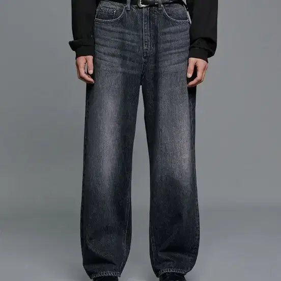 [BUNJANG] Branded 51054 Black Denim Wide Fit Jeans Size 30 / [상태좋음] 브랜디드 51054 흑청 와이드데님 30