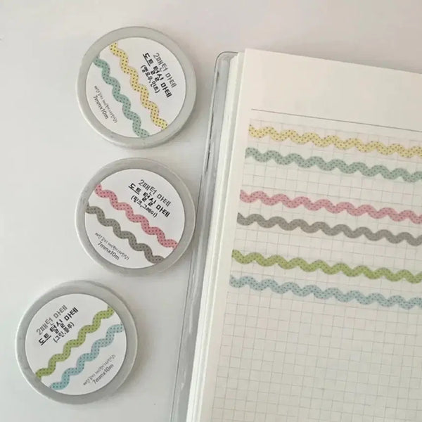 [BUNJANG] Logi Sticker Dot Yarn Washi Tape Set (3 Types) / 로지스티커 도트 털실 마테 3종