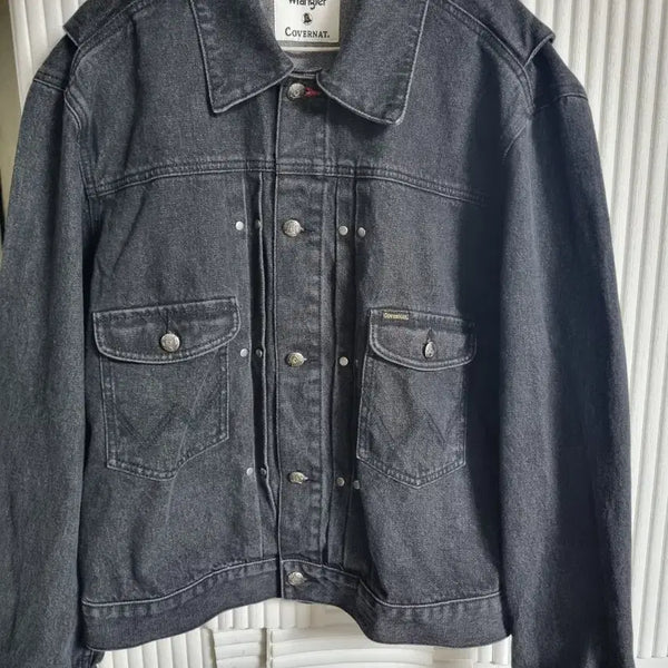 [BUNJANG] Wrangler x Covernat Denim Jacket Black Size L / Wrangler 커버낫 데님 자켓 블랙 사이즈 L
