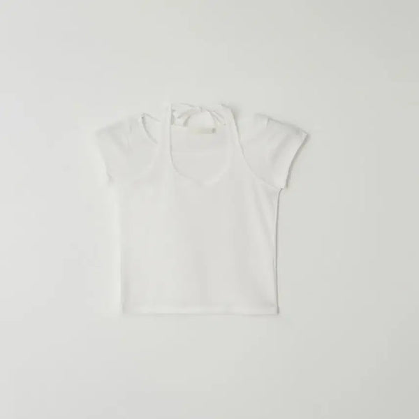[BUNJANG] LEEDS The Wish Summer Layered T-Shirt Ivory / 샵리즈 leeds 더위시 써머 레이어드티 아이보리