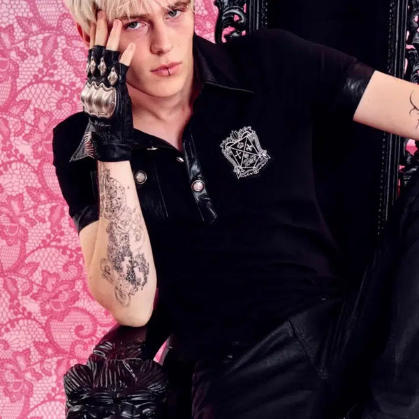 [BUNJANG] BABYMETAL CLUB Prince Leather Polo T-Shirt / 베이비메탈클럽 프린스 레더 폴로 티셔츠
