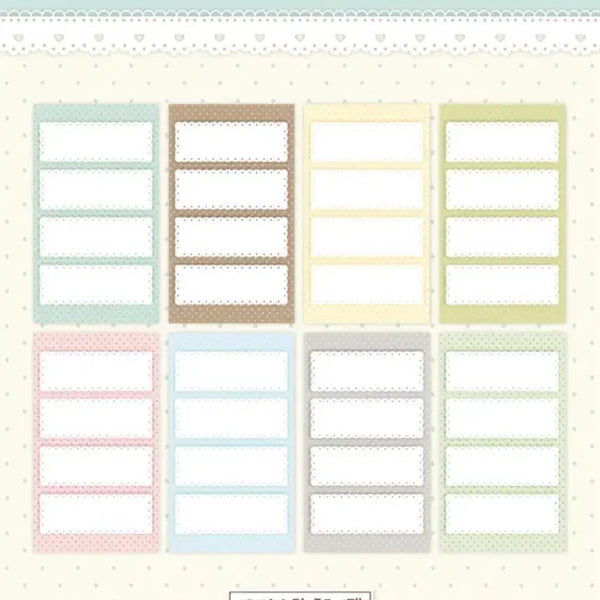 [BUNJANG] LogiSticker Lace 4-Panel Majo Paper Stickers (8 Sheets) / 로지스티커 레이스 4칸 모조지