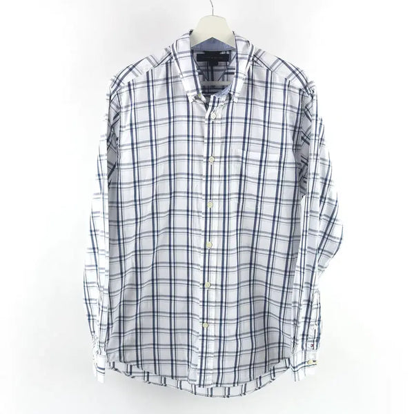 [BUNJANG] Tommy Hilfiger Blue Check Casual Shirt (Size S/P - Fits approx. 100) / 100 / 타미힐피거 블루 체크 캐주얼 셔츠 / P025 -303
