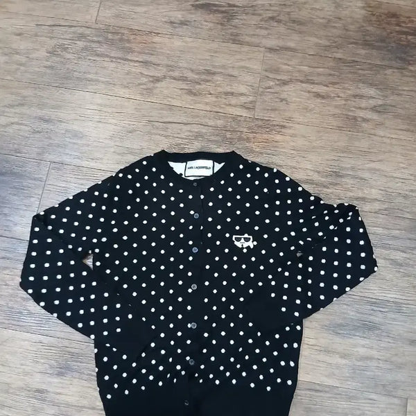 [BUNJANG] Karl Lagerfeld Dot Pattern Cardigan / 칼 라거펠트 도트 가디건
