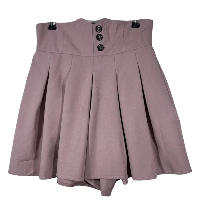 [BUNJANG] High-Waisted Pink Pleated Culottes Shorts / 핑크 플리츠 큐롯 팬츠 하이웨스트 러블리 반바지 [25인치]