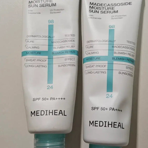 [BUNJANG] Mediheal Madecassoside Moisture Sun Serum SPF50+ PA++++ (2-Pack) / 메디힐 마데카소사이드 수분 선세럼_흔적 리페어 SPF50+ PA++++ 2개