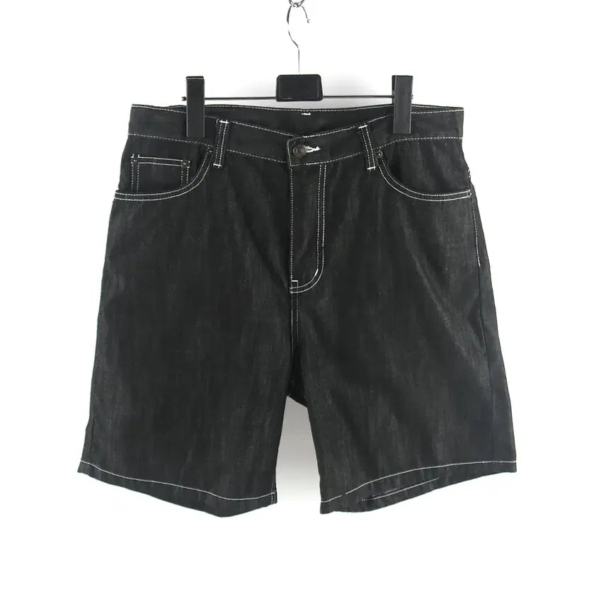 [BUNJANG] Lapper Men's Black Denim Shorts - Size L / L / 라퍼 흑청 데님 남성 반바지 팬츠 / P025 -300