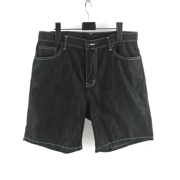 [BUNJANG] Lapper Men's Black Denim Shorts - Size L / L / 라퍼 흑청 데님 남성 반바지 팬츠 / P025 -300