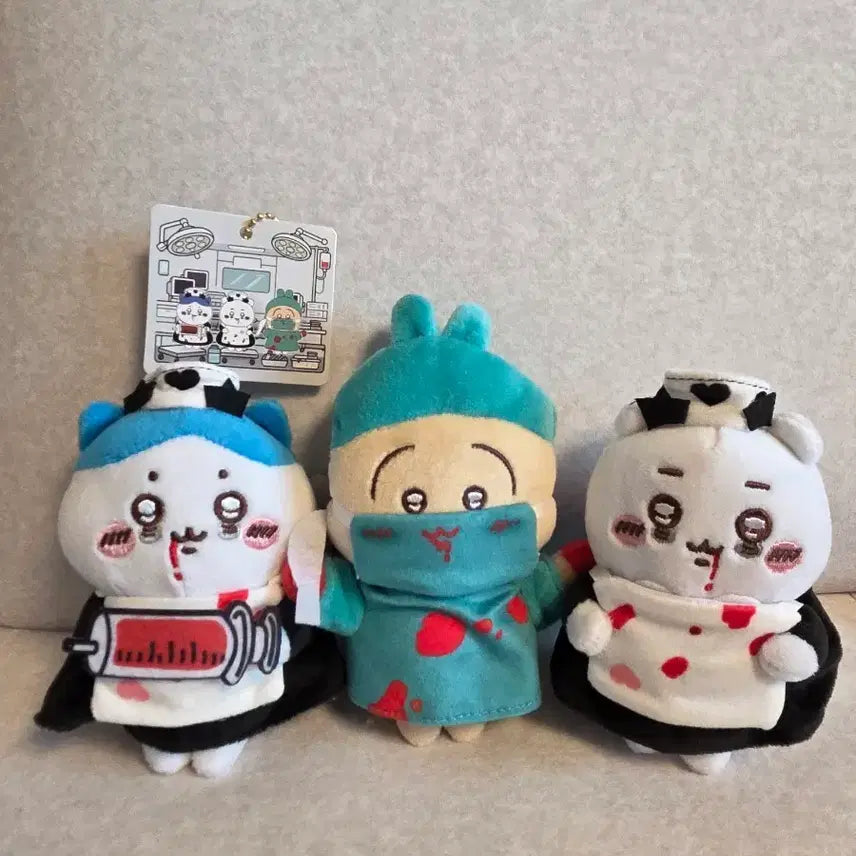 [BUNJANG] Nongshim Cheikawaii Halloween Hospital Keyring Figure Set / 새상품) 먼작귀 치이카와 할로윈 병원 키링 피규어 인형 하치와레 우사기 쿠리만쥬 모몽가 랏코