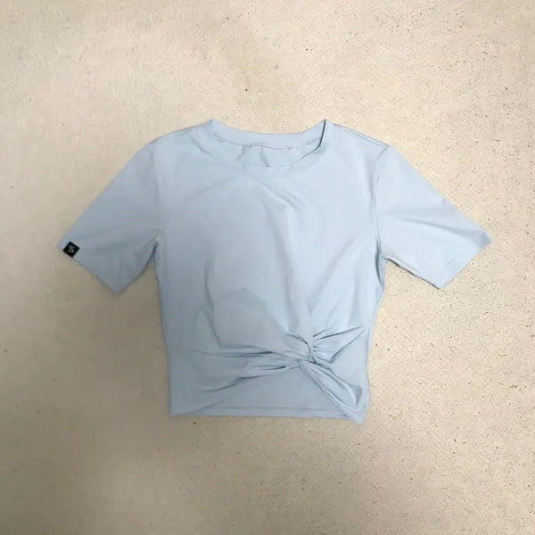 [BUNJANG] Xexymix Women's Shirring Cropped Short-Sleeve T-Shirt / [젝시믹스](S) 여성 셔링 크롭 반팔티