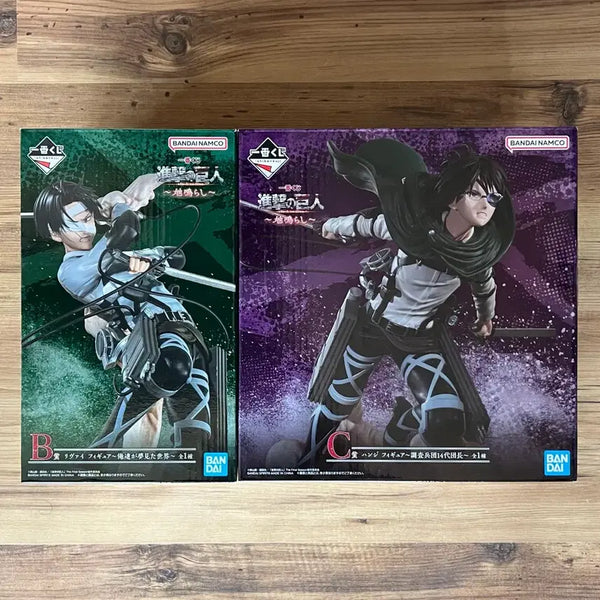 [BUNJANG] Attack on Titan Ichiban Kuji B Prize Levi & C Prize Hange Figure Bundle Set (Unsealed) / [개봉] 제일복권 이치방쿠지 진격의거인 땅울림 B상 리바이 C상 한지 피규어 일괄