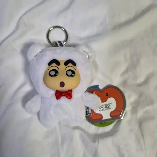 [BUNJANG] Crayon Shin-chan Couple Keyring White / 짱구는 못말려 짱부부 키링 화이트 새상품