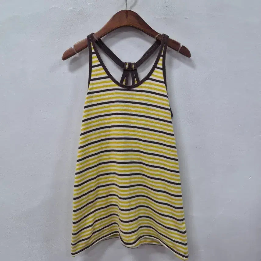 [BUNJANG] Heart Market Striped Sleeveless Top / heart Market  브라운 노랑 나시 슬리브리스