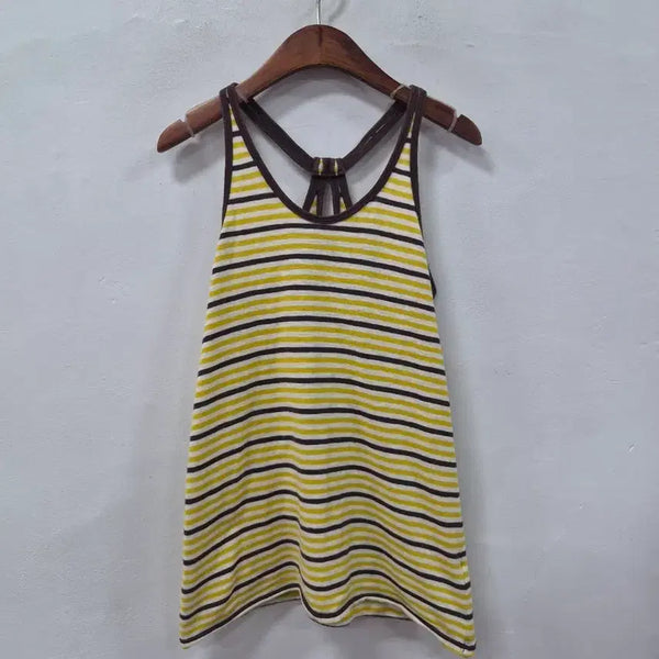 [BUNJANG] Heart Market Striped Sleeveless Top / heart Market  브라운 노랑 나시 슬리브리스