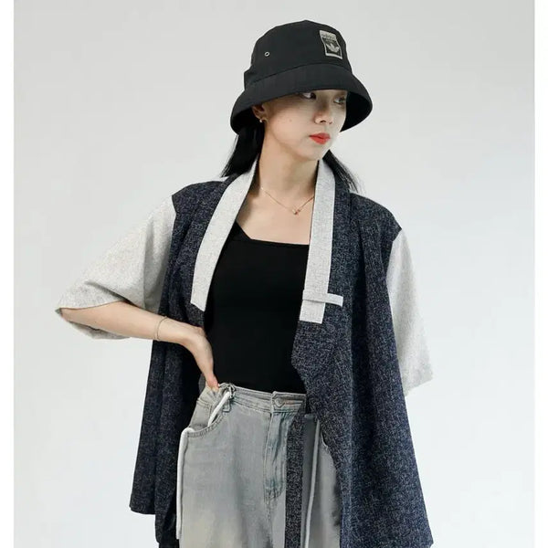 [BUNJANG] Tweed Short-Sleeved Jeogori - Summer Hanbok / 트위드 한여름 저고리 생활한복