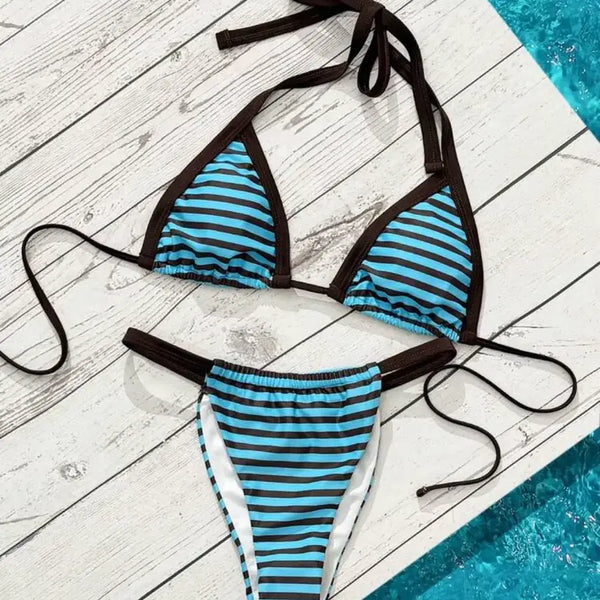 [BUNJANG] Shein Striped Bikini / 쉬인 스트라이프 비키니