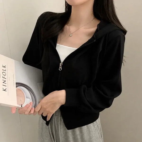 [BUNJANG] Cropped Hoodie Zip-Up / 크롭 후드 집업
