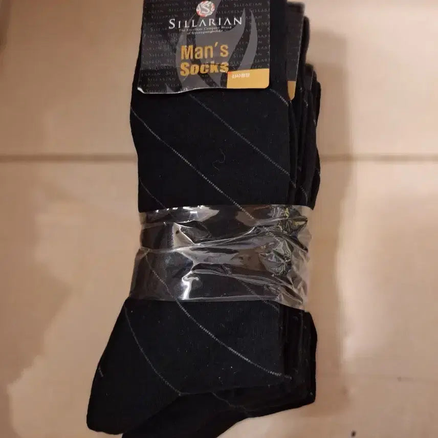 [BUNJANG] Sillarian Men's Black Stripe Dress Socks (5 Pairs) / # 실라리안 남성 양말 검정색 스트라이프 5족