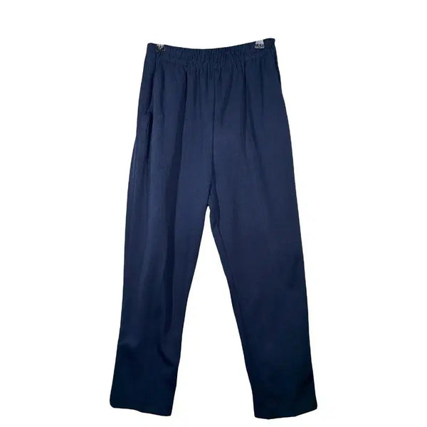 [BUNJANG] Navy Elastic Waistband Pants Loose Fit Daily Trousers [L 69-77] / 네이비 밴딩 팬츠 이지웨어 루즈핏 데일리 바지 [L 69-77]