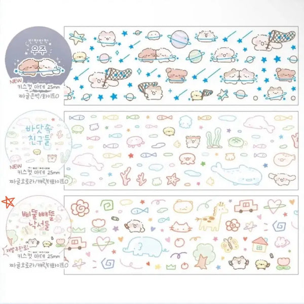 [BUNJANG] NyunNyun Shop Crooked Scribbles Kiss Cut Sticker Set / 늉늉샵 삐뚤빼뚤 낙서들 키스컷
