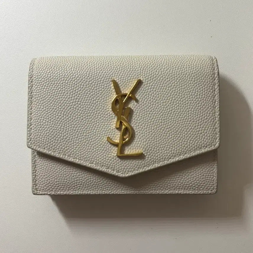 [BUNJANG] Saint Laurent YSL Card Holder Ivory / 입생로랑 YSL 카드 지갑 아이보리 (검정 교환o)