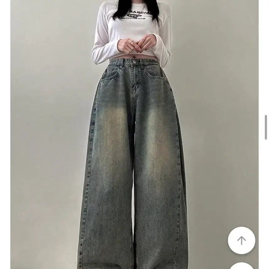 [BUNJANG] Vintage Washed Balloon Denim Pants XL / 사이드절개 빈티지워싱 벌룬 데님팬츠 xl