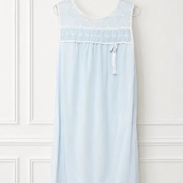[BUNJANG] Monny Vintage Baby Blue Lace Ribbon Slip Dress / 몬니 빈티지 베이비블루 레이스 리본 슬립 원피스
