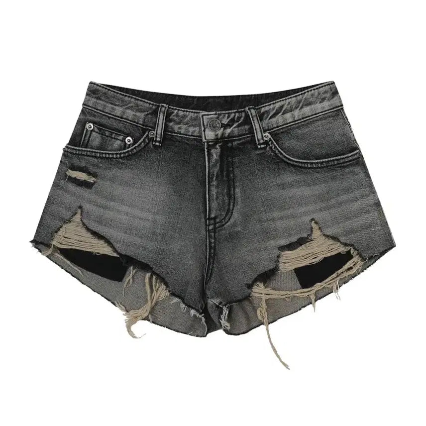 [BUNJANG] Bohemian Seoul Destroyed Gray Denim Shorts L / 보헤미안서울 DESTROYED GRAY DENIM SHORTS L