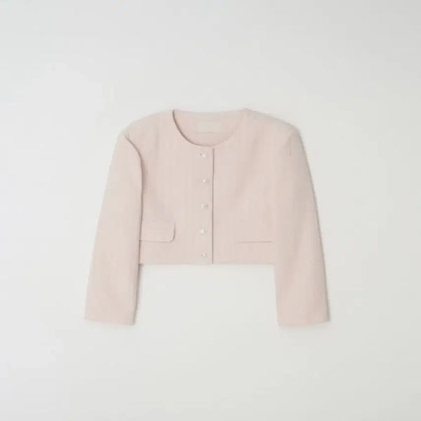 [BUNJANG] Leeds The Wish Sophia Tweed Jacket Pink / 샵리즈 leeds 더위시 소피아 트위드 자켓 핑크