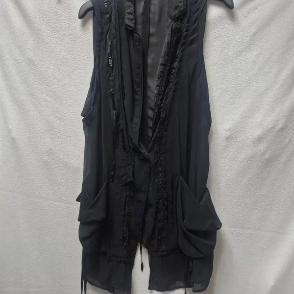 [BUNJANG] Black Sleeveless Long Vest M / 블랙 민소매 롱 베스트 M 개당