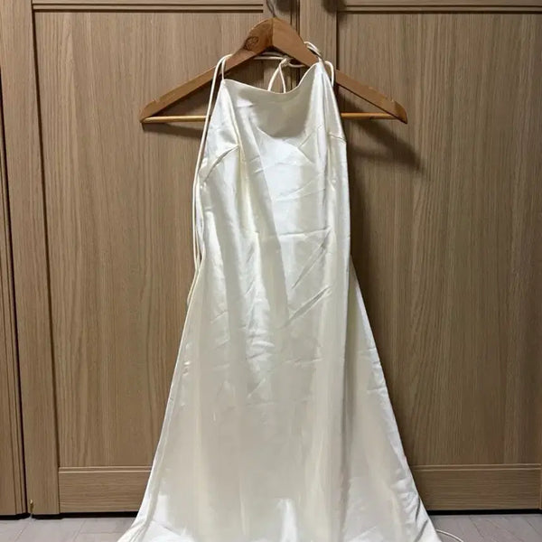 [BUNJANG] Silk Satin Dress Ivory / 실크 새틴 드레스 원피스 아이보리