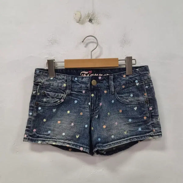 [BUNJANG] Denim Dot Pattern Shorts / 데님 숏팬츠 도트 무늬