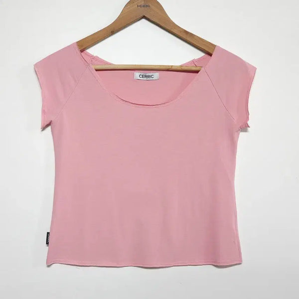 [BUNJANG] CERRIC Pink Slim Short-Sleeve T-Shirt / 힙한 브랜드 세릭 CERRIC 핑크 슬림 반팔 티셔츠
