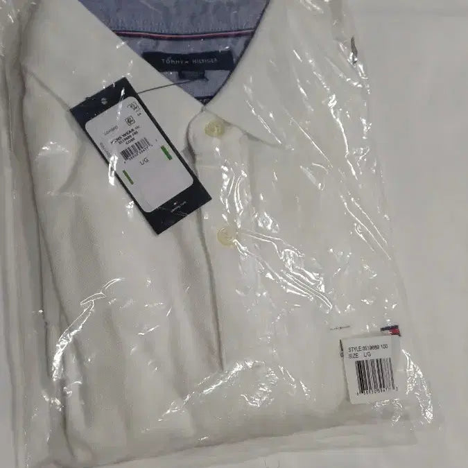 [BUNJANG] Tommy Hilfiger Men's Polo Shirt White L Size / [새제품] 타미힐피거 남성용 폴로셔츠 화이트 흰색 L 사이즈 피케티 폴로티 카라티 타미 반팔티 티셔츠 선물용