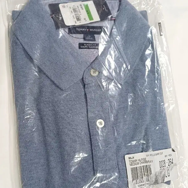 [BUNJANG] Tommy Hilfiger Men's Polo Shirt Light Blue L Size / [새제품] 타미힐피거 남성용 폴로셔츠 소라색 L 사이즈 피케티 폴로티 카라티 타미 반팔티 티셔츠 선물용