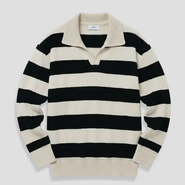 [BUNJANG] Ellumude Stripe Pullover Knit Cream / 엘무드 스트라이프 풀오버 니트 크림