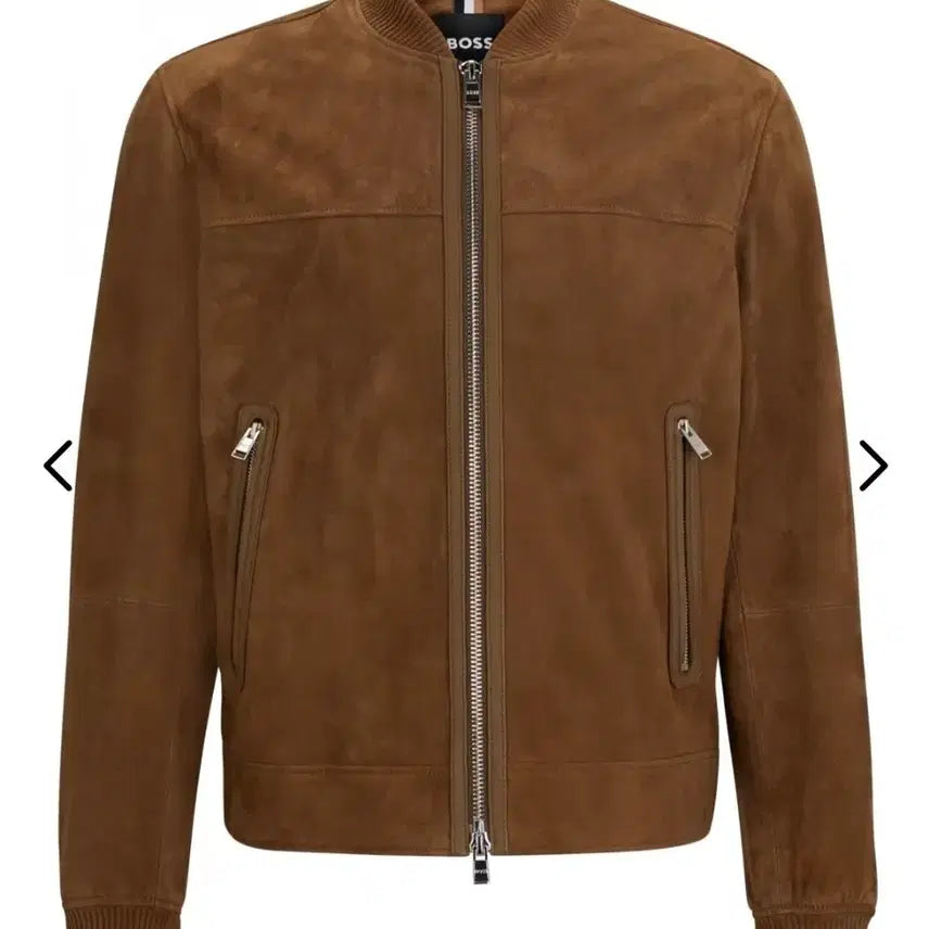 [BUNJANG] BOSS Suede Bomber Jacket Brown / 보스 스웨이드 봄버 자켓 브라운