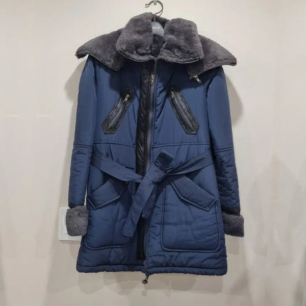 [BUNJANG] Noel Fur Lined Belted Jumper / 노엘 퍼안감 벨티드 점퍼