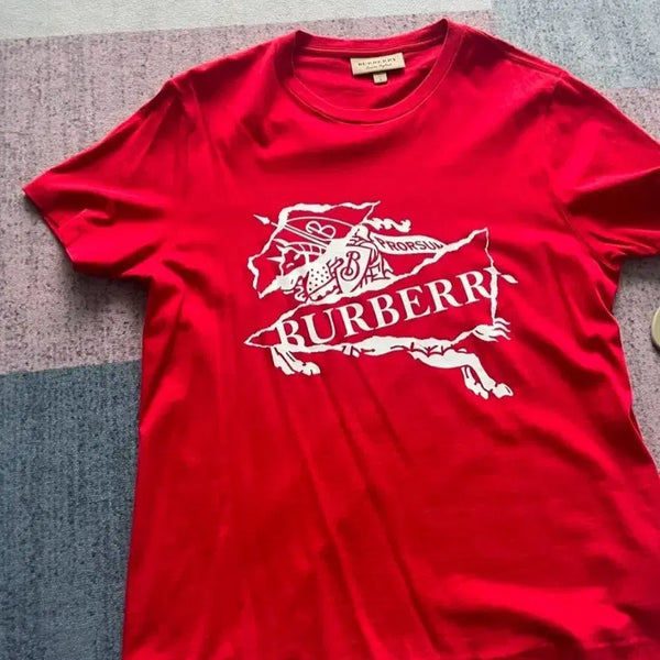[BUNJANG] Burberry Logo Short Sleeve T-Shirt Red / 버버리 로고 반팔 티셔츠 레드